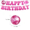 Decoración para Fiesta de Cumpleaños Tema Disco Vaquero Rosa para Niña Banderín Pancarta Set de Globos