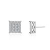 Pendientes de plata s925, pendientes de diamantes, pendientes de moissanita para mujer, pendientes geométricos cuadrados, calidad Seiko, comercio exterior transfronterizo.