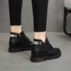 Couro Genuíno sapatos danfuqi botas Martin femininas sapatos casuais altura oculta estilo coreano que combinam com tudo sapatos de algodão simples femininos forrados com lã outono e inverno