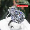 Tiktok Net popular Queen's big diamond pigeon egg 5 quilates simulação anel de diamante de alto carbono diamante estilo japonês anel de luxo leve estilo japonês