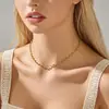 Collar de Onda Ultra Fino de Acero Inoxidable 18K Personalizado Estilo Europeo y Americano, Superventas Transfronterizo, Cadena Sencilla Versátil para Mujer en la Clavícula