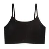 Verão Novo Ultra-Fino Fresco Seda de Gelo Sem Costura Roupa Íntima Respirável Com Bojo Fixo Toque de Pele Nua Strass Geléia Sutiã Camisola