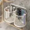 Suporte de Pente para Banheiro, Rack Multifuncional de Parede para Escova de Dentes e Pasta de Dente, Organizador de Armazenamento de Parede para Banheiro