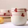Taza de Agua con Forma de Corazón de Diseño Original, Taza Cerámica para Niñas, Taza de Café de Alto Valor con Platillo, Personalización de Taza Cerámica de Exportación