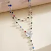 Colar multicamadas de flor de resina estilo europeu e americano com gotas de óleo e diamantes, corrente de clavícula dopamina personalizada, pulseira e colar de alta qualidade
