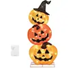 Placa de Metal para Jardim/Quintal de Halloween com Cabeça de Abóbora de Terror - Sinalização Criativa para Exterior Transfronteiriço