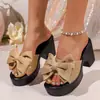 Sandalias Casuales Cómodas de Verano 2026 para Mujer Talla Grande, con Lazo, Suela Gruesa, Slip-on, Talla Única