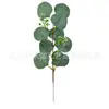 Folha de eucalipto única de simulação DIY, planta verde de simulação, ornamentos para arranjo de flores, estilo ins europeu e americano, decoração de mesa de casa e cozinha