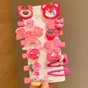 2023 Nuevo Lindo Oso Fresa Pasador Estrella Rocío Pasador Set Infantil Pinza para Flequillo Pinza para Cabello Roto de Niñas