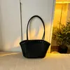 Nova Moda de Férias Estilo Coreano Primavera e Verão Bolsa de Mão Feminina Tecida, Cesta Tote, Bolsa Tote de Ombro Único em Formato de Concha, Bolsa Tecida