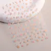 Papel de pegatina para uñas de flor de florete dorado de moda en internet, flor de papel, goma plana, polvo de oro, pegatina de uña de pétalo de dos colores, joyería DH