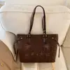 Bolsa Tote Estilo Coreano Elegante Estampado de Leopardo Dibujo Animado Lindo, Bolso de Hombro de Alta Gama para Viajes Diarios, Gran Capacidad, Bolso Popular para Mujer