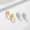 Puños de Oreja Tejidos Cruzados Europeos y Americanos con Borde Plateado, Sin Perforación, Sencillos, Modernos, Versátiles, Pendientes de Gama Alta, Clips para Orejas, Accesorios para Orejas