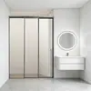 Puerta corredera de ducha de enlace uno a dos, mampara de cristal de acero inoxidable para baño, puerta de baño para separación de zonas secas y húmedas