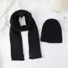 Conjunto de Chapéu e Cachecol de Lã Outono e Inverno Estilo Coreano Nova Atmosfera de Casal Cachecol Versátil Chapéu de Tricô Atacado