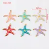 Colgante de Estrella de Mar con Goteo de Aceite de Acero Inoxidable 304 Transfronterizo Serie de Animales Marinos de Verano Colgante Individual Accesorios de Joyería DIY
