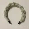 Diadema tejida de estilo francés para mujer, diadema ancha de tela de alta gama, diseño de corona alta para hacer que el rostro parezca más pequeño, accesorio para el cabello para lavarse la cara