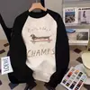 Sudadera de Gama Alta de Color Contrastante para Mujer, Mangas Raglán, Oversize Talla Grande Cubre-Cuerpo, Chaqueta Estudiante Pequeña