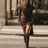 Otoño 2026 Nueva Ropa de Mujer Comercio Electrónico Transfronterizo Dropshipping Faldas Oficina Cintura Ceñida con Cinturón Plisada Corta Bodycon