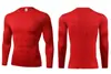 Roupa Fitness Masculina PRO de Secagem Rápida, Manga Longa, Respirável, Absorvente de Suor, Alta Elasticidade, Ajustada, para Corrida, Futebol, Basquete, Esportes