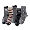 Calcetines Cálidos de Invierno para Mujer, Calcetines Japoneses Lindos de Animales de Media Pantorrilla, Piel de Conejo Suave, Calcetines Holgados Rayados Estilo Universitario