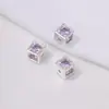 Cuentas Espaciadoras de Cubo de Azúcar de Circonia Chapadas en Oro de 14K, Cuentas Sueltas de Cubo de Azúcar Coloridas Accesorios para Joyería Hecha a Mano DIY