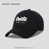 Sombrero de Sol de Borde Ancho Bordado con Letras Street Casual para Mujer, Gorra de Béisbol Versátil para Adelgazar la Cara