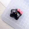Accesorios de Gato con Lazo de Dibujos Animados Resina Pegamento Crema DIY Funda de Teléfono Pasador Adorno para el Cabello Zapatos Flor Taza Pulsera Colgante