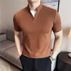 Camisa Polo de Verano 2026 para Hombre, Estilo Chino Nuevo, Ligera, de Lujo, Cuello Alto, Efecto Dos Piezas Falsas, Manga Corta con Colores Contrastantes