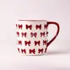 *Novo 0910+1030* 10*11,5cm 650ml *Edição Limitada de Natal* Caneca com Laço Embossado Pintado à Mão