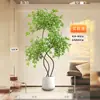Nantian Bambú Estilo Lujo Ligero Árbol Artificial Decoración Interior Sala de Estar Adornos de Pie Paisajismo Planta Verde Biónica Flor de Seda en Maceta Otros