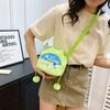 Bolsa de paja nueva de primavera 2023 nueva bolsa infantil de moda para mujer, linda bolsa tejida cruzada redonda pequeña