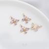 Pingente de borboleta super fada de zircônio com preservação de cor de bolso de ouro 14K, pulseira feita à mão, colar, brincos, joias, pingente, berloque