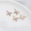 Chapado en Oro de 14K Galvanizado Circonio Colorido Super Hada Mariposa Colgante DIY Pulsera Hecha a Mano Collar Pendientes Joyería Colgante Colgante