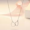 S925 Sterling Silver Heart-to-Heart Buckle Colar Feminino Light Luxury Niche Design Clavícula Cadeia Simples Elegante Versátil Acessórios
