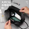 Bolsa de Cosméticos de Cuero PU Gran Capacidad Bolsa de Almacenamiento de Viaje Portátil Impermeable para Maquillaje de Mujer Bolsa de Almacenamiento para Accesorios Digitales