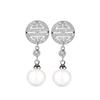 Aguja de Plata 925 Circonita Micro-Pavimentada Material de Cobre Perla Colorida Lujo Accesible Pendientes de Traje de Gama Alta Venta de Fábrica
