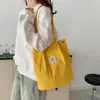 Bolsa Tote Nova Estilo Coreano da Moda para Mulheres, Bolsa de Ombro Artística de Veludo de Grande Capacidade, Bolsa de Ombro Versátil Casual de Cor Sólida para Mulheres