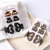 4cm+2,5cm Formato de Coração Versátil Tinta de Borracha Tom Terra Pequeno e Médio Clip de Cabelo Combinado Venda Quente Transfronteiriça Conjunto
