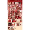 Set de decoración para habitación de boda, regalo de boda para el novio, decoración para sala de estar de casa nueva, dormitorio nupcial de la novia, juego completo de decoraciones que incluye una pared de fondo con el carácter chino para "alegría".