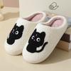 Novo Halloween Bonito Dos Desenhos Animados Gato Preto Quente Chinelos De Algodão De Inverno Para Homens E Mulheres Casal Casa Chinelos De Algodão Indoor