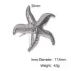 Anillos Minimalistas de Acero Inoxidable Europeos y Americanos, Anillos Abiertos Serie Océano Estrella de Mar, Joyería de Acero de Titanio Versátil y de Moda, Suministro Transfronterizo