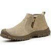 Sapatos de Segurança Masculinos em Couro, Antichoque, Resistentes à Perfuração, Leves, Antiescaldantes para Soldagem, Sapatos de Trabalho para Canteiro de Obras, Sapatos de Proteção com Biqueira de Aço para Soldadores