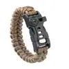 Pulsera tejida de paracord para exteriores, cuchillo multifuncional, iniciador de fuego, brújula de supervivencia para senderismo y camping, equipo de emergencia para exteriores