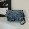 Bolsa jeans leve feminina 2026 novo estilo moderna casual transversal versão coreana versátil para o dia a dia bolsa de ombro única feminina
