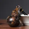 Calabaza Preciosa y Valiosa con Forma de Dragón Colgante de Madera Tallado a Mano con Múltiples Bendiciones, Adecuado para Llevar y Jugar