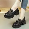 Mocassins Plataforma de Solado Grosso para Mulheres Outono 2026 Novo Estilo Britânico Solado Macio Antiderrapante Sapatos Pequenos de Couro para Pessoas Baixas Sapatos Individuais Retrô