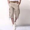Em estoque atacado solto casual multi-bolsos workwear calça cropped masculina calça cropped plus size calça cropped masculina roupa de verão
