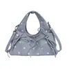 Bolso de Mano Estilo Coreano Inspirado en el Ballet con Lazo y Acabado de Alta Gama, Bolso Tipo Dumpling de Puntos para Comercio Transfronterizo, Bolso Cruzado Versátil de Moda
