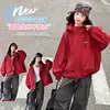 Jaqueta corta-vento infantil para meninas, novo estilo coreano outono 2026, jaqueta com capuz de corte solto para crianças mais velhas, blusa à prova de vento para meninas